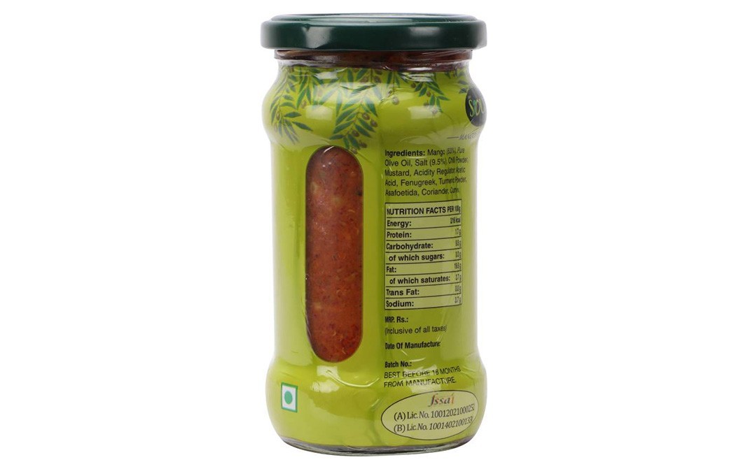 Soul Olive Oil Mango Pickle   Glass Jar  300 grams